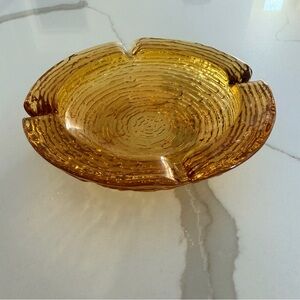Amber Glass vintage ashtray